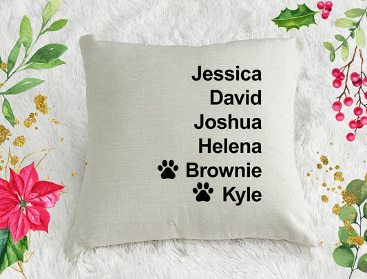 Personalized Family Name Throw Pillow Case | initial family name | Customize Names | Design #3