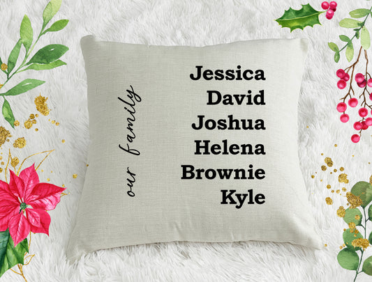 Personalized Family Name Throw Pillow case, Unique family gifts for Christmas, birthday gift, Christmas gifts | Design #2
